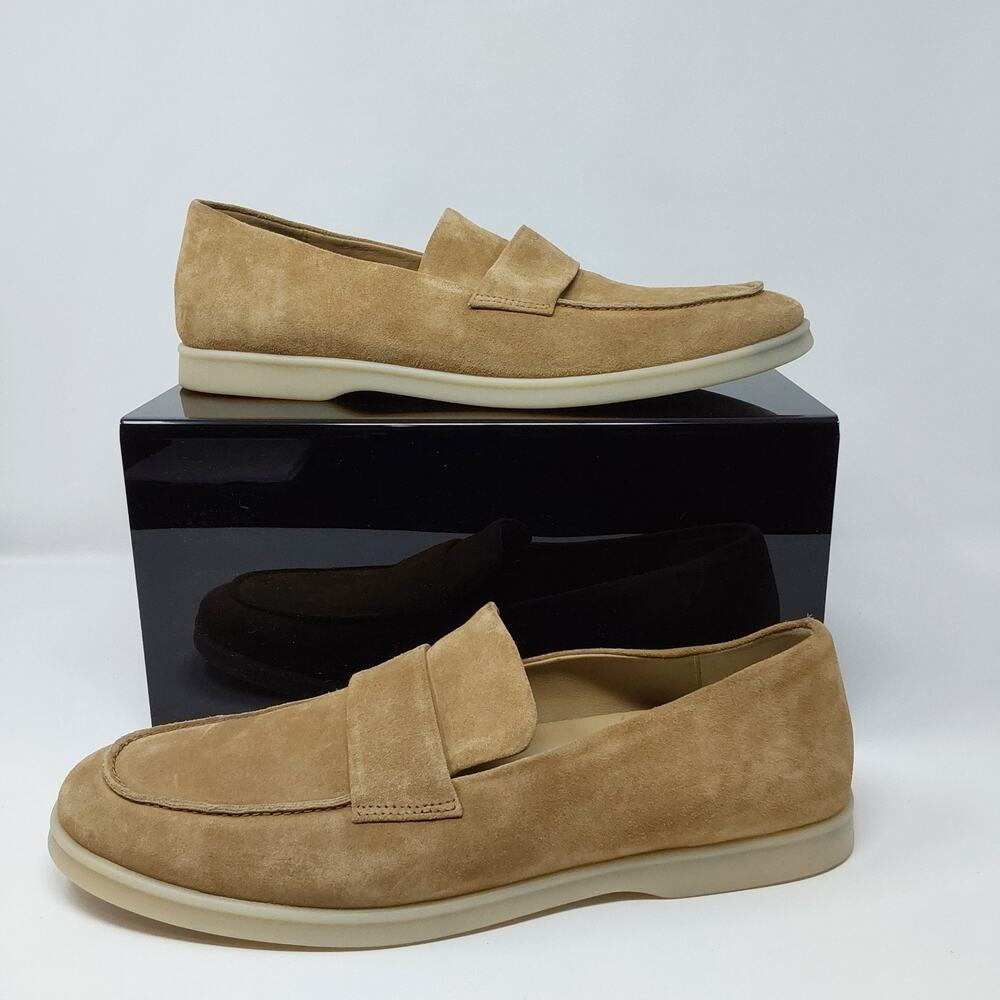 Vince Suede Penny Loafers Camel Tan Slip On Shoes Men's US 11 EUR 45
